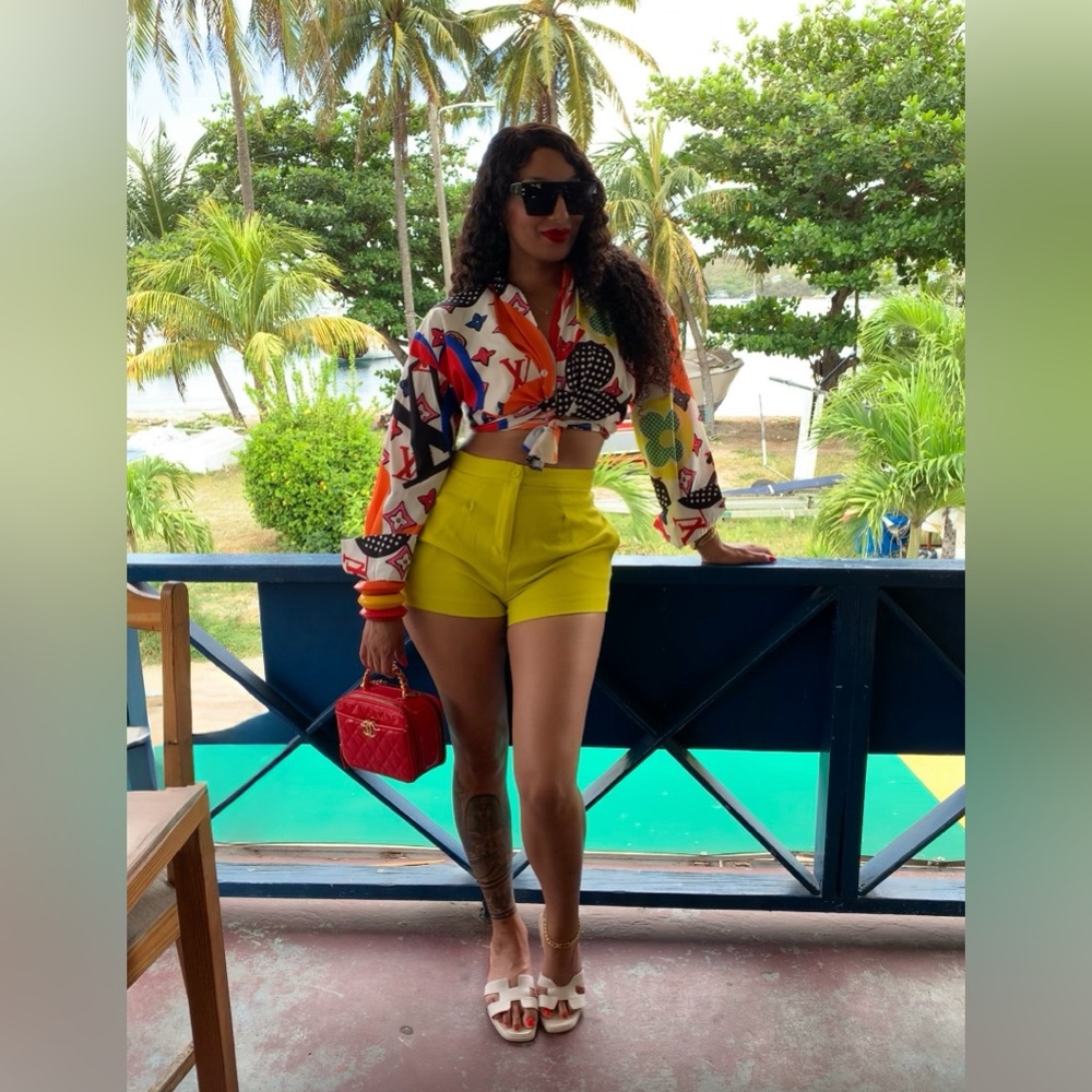 Multicolored Wrap Around Crop Top